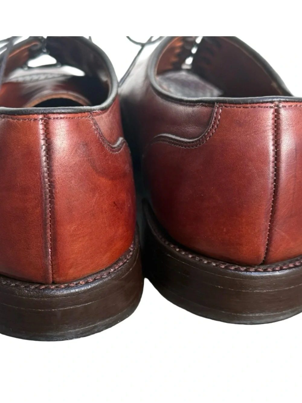 Allen Edmonds Men’s Dress Shoes Lauderdale Burgundy Brown Leather Woven SZ 10.5D